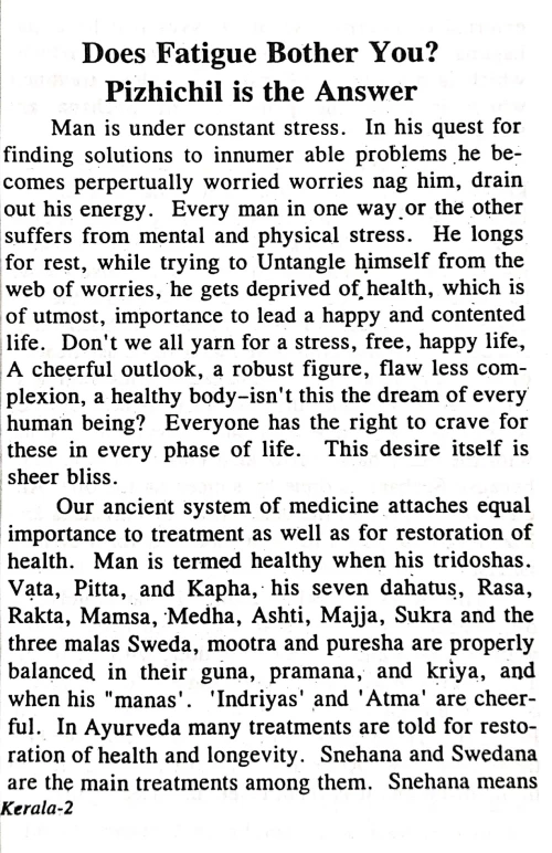 Traditional Ayurvedic Treatments of Kerala